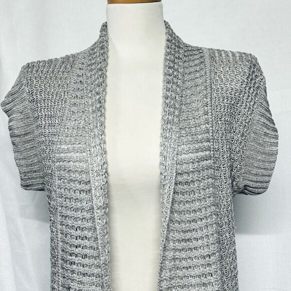 Coldwater Creek Gray Linen Blend Open Front Loose Fit Cardigan - Size Small - Picture 2 of 6
